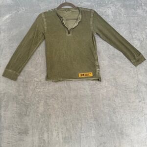 Diesel Kids Long Sleeve Half Zip Shirt Olive Green Size 3 (Fits 9–10 Years)